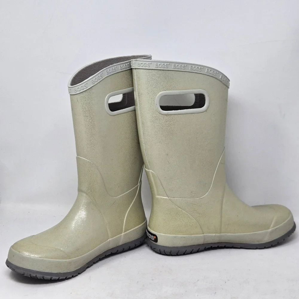 Bogs K Rainboot Glitter Green Waterproof Rubber Boots Youth Size 2 72399-040